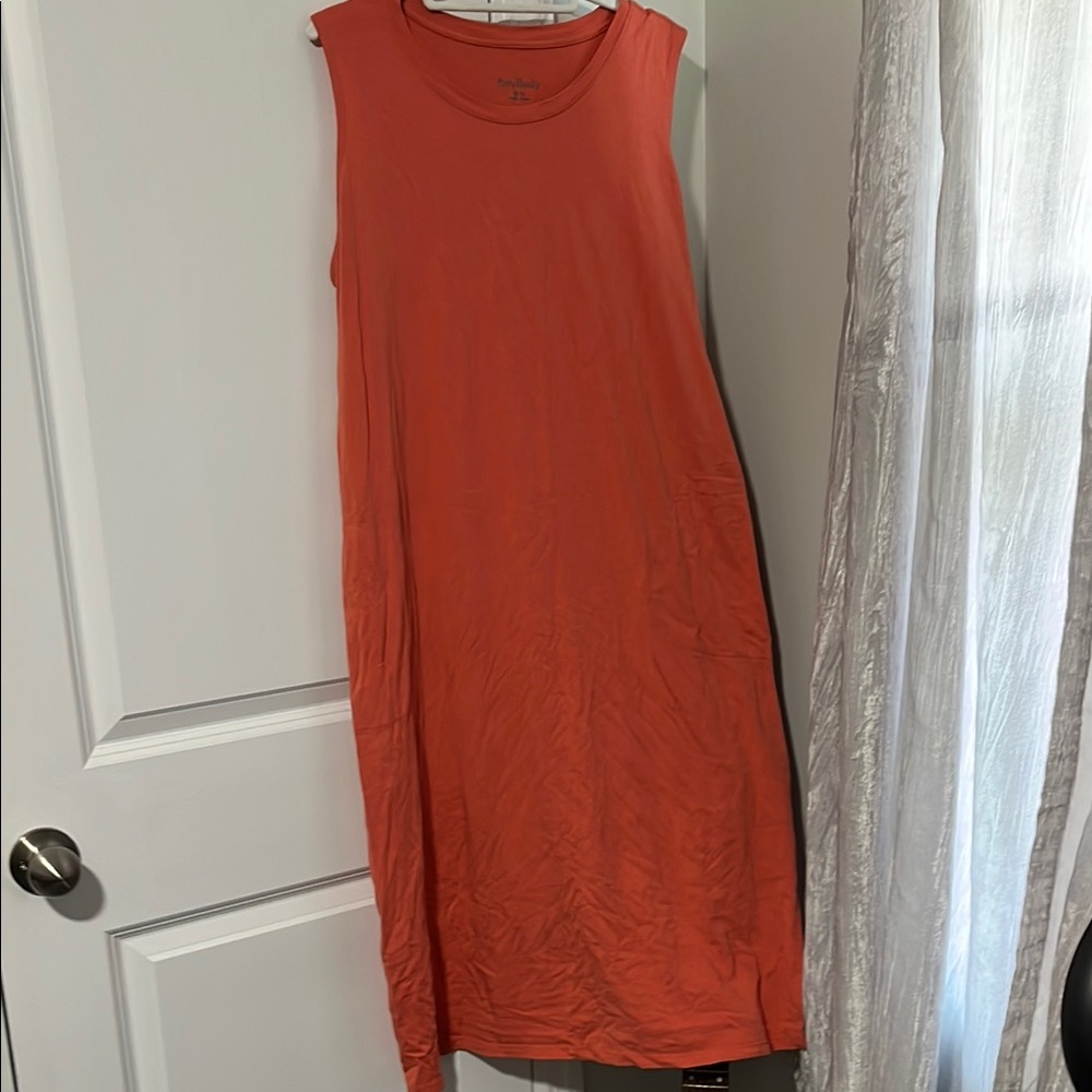 AnyBody Orange Sleeveless Sheath Maxi Dress